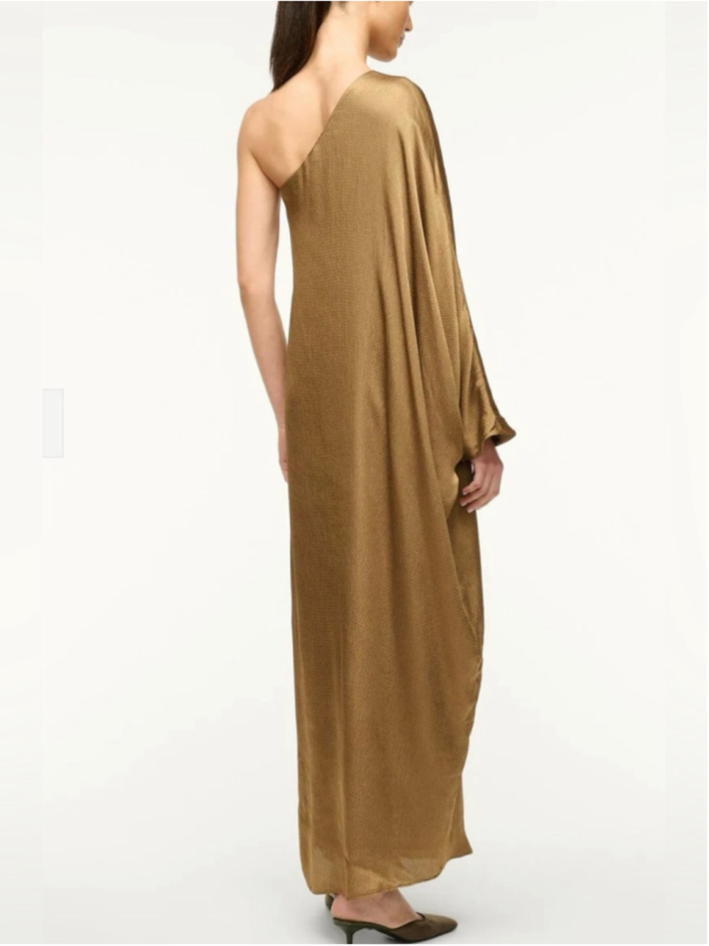 STAUD One-Shoulder Sonya Dress, Caramel - Picture 4 of 13